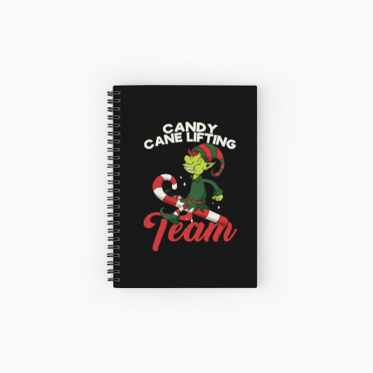 Candy Cane Candy Cane Lifting Team Elf Spiral Notebooks   Ruled Line