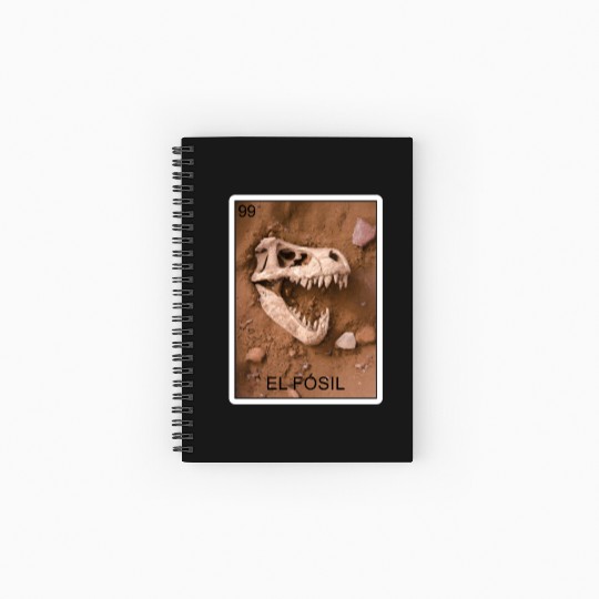 El Fosil Old Person Card Mexican Lottery Card Spiral Notebooks   Ruled Line