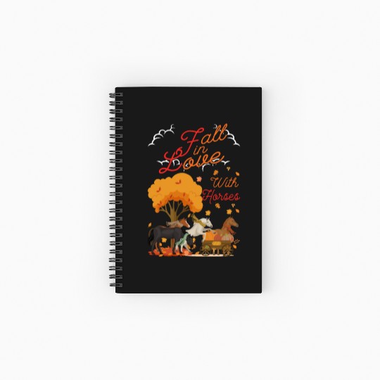 Women Fall Horse Lover Autumn Spiral Notebooks   Ruled Line