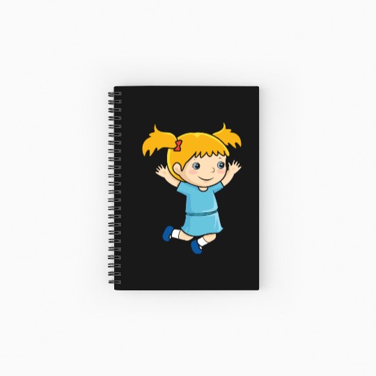 Girl jumps school enrollment joy kindergarten Spiral Notebooks   Ruled Line
