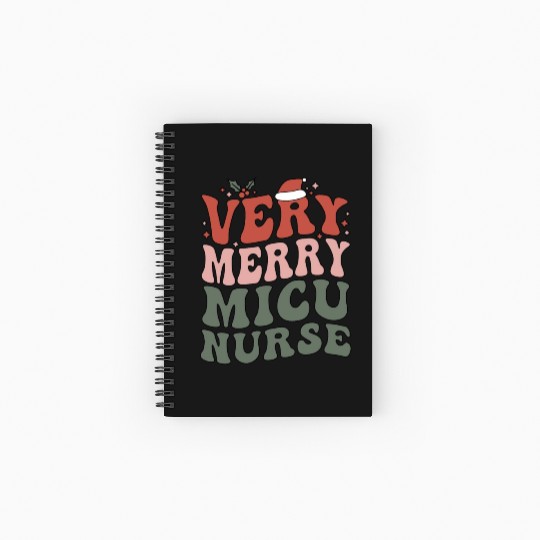 MICU Nurse Christmas Medical ICU Nursing Xmas Gift Spiral Notebooks   Ruled Line