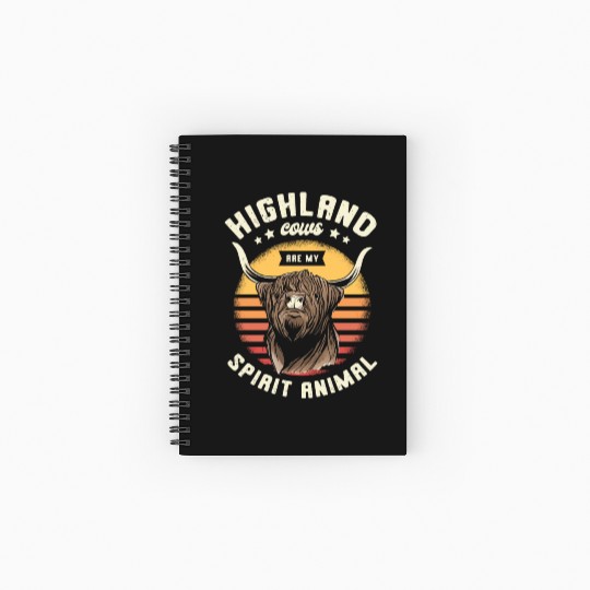 Highland Cows Are My Spirit Animal Grass Puppy Spiral Notebooks   Ruled Line