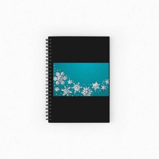 Christmas Snowflakes Teal Winter Spiral Notebooks   Ruled Line