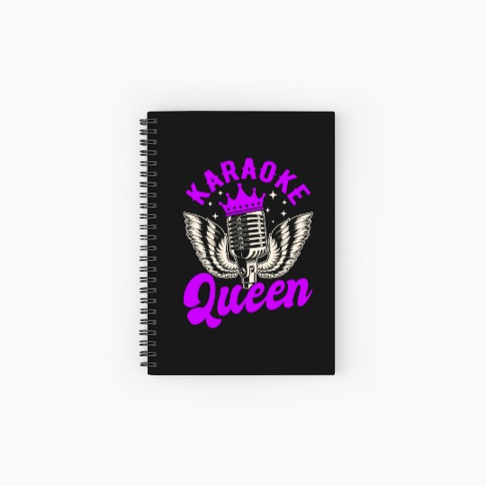Queen Karaoke Bar, Party, Company Party, Women Spiral Notebooks   Ruled Line