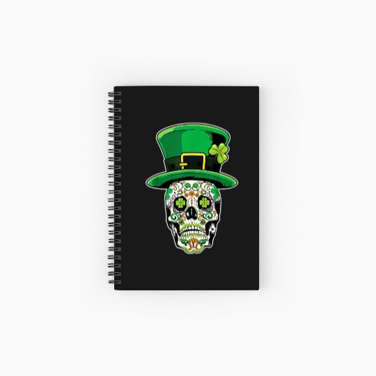 Sugar Skull | St Patricks Day of the Dead Spiral Notebooks   Ruled Line