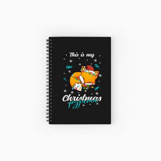 Winter Christmas Pyjama Fox Spiral Notebooks   Ruled Line