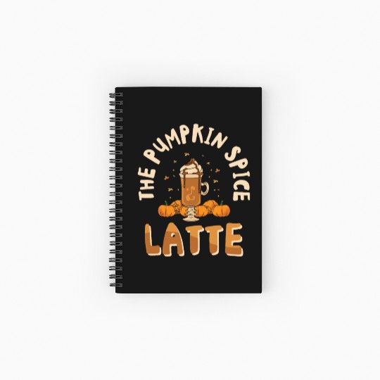 Pumpkin Spice Latte Halloween Coffee Lover Tarot Spiral Notebooks   Ruled Line