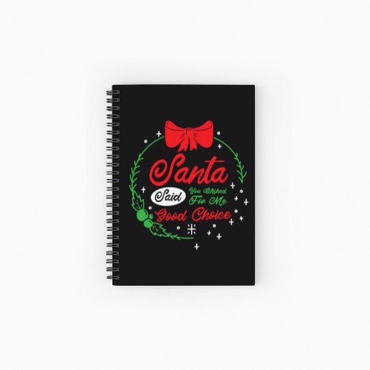 Santa Christmas Wish Holiday Present Pick Up Lines Spiral Notebooks   Ruled Line