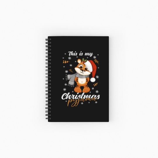 Winter Christmas Pyjama Tiger Spiral Notebooks   Ruled Line