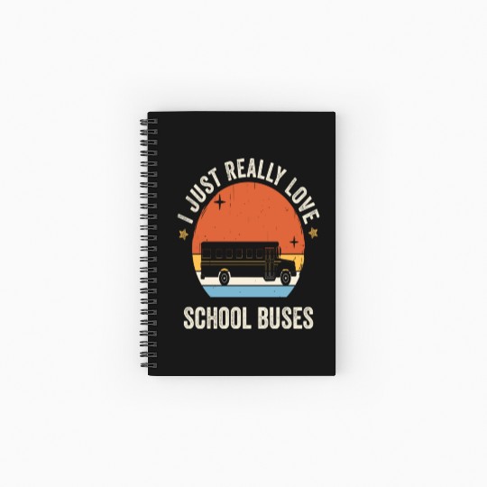 I Just Really Love School Buses Retro Vintage Spiral Notebooks   Ruled Line