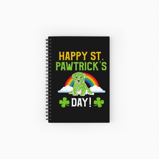 Funny St. Paddy Happy St. Pawtrick's Day Puppy Dog Spiral Notebooks   Ruled Line