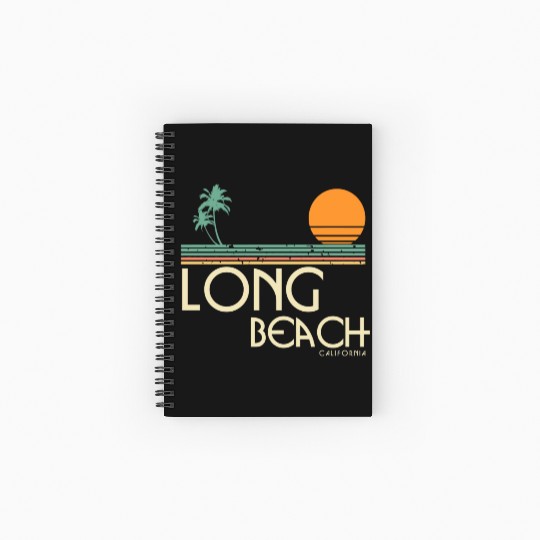 Vintage Long Beach California Spiral Notebooks   Ruled Line