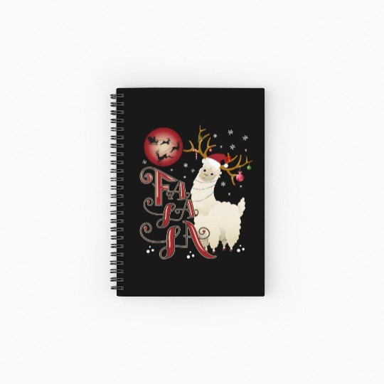 Fa la la llama xmas christmas Spiral Notebooks   Ruled Line