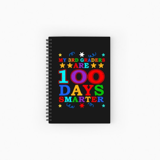 100th Day 3rd Grade Teacher 100 Days Of School Spiral Notebooks   Ruled Line