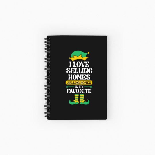 Real Estate Agent Christmas Elf Team I Love Spiral Notebooks   Ruled Line