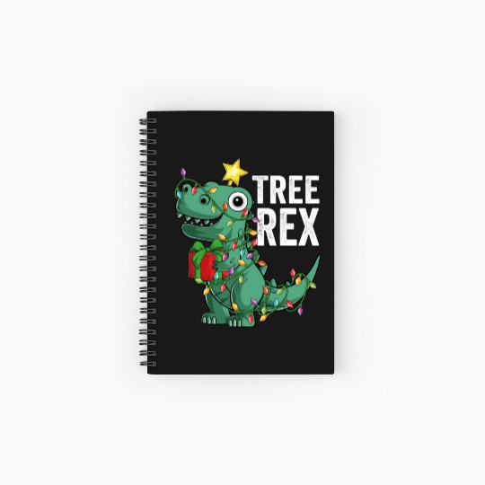 Kids Christmas Dinosaur Tree Rex Pajamas Toddler Spiral Notebooks   Ruled Line