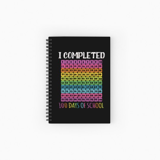 Number 100th Day Completed 100 Day Of School Spiral Notebooks   Ruled Line