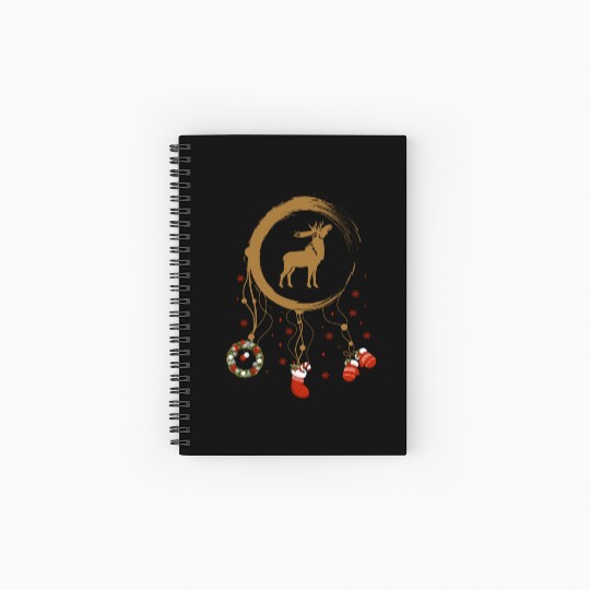 Winter dreamcatcher Christmas Moose Spiral Notebooks   Ruled Line