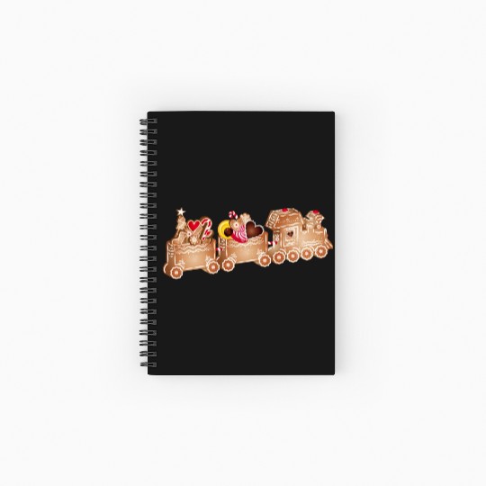 magical 3D gingerbread train for Christmas Spiral Notebooks   Ruled Line