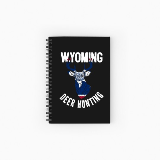 Wyoming Deer Hunting Buck Stag Hunter Spiral Notebooks   Ruled Line