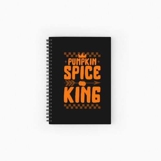 Halloween Thanksgiving Spiral Notebooks   Ruled Line, Pumpkin Spice King