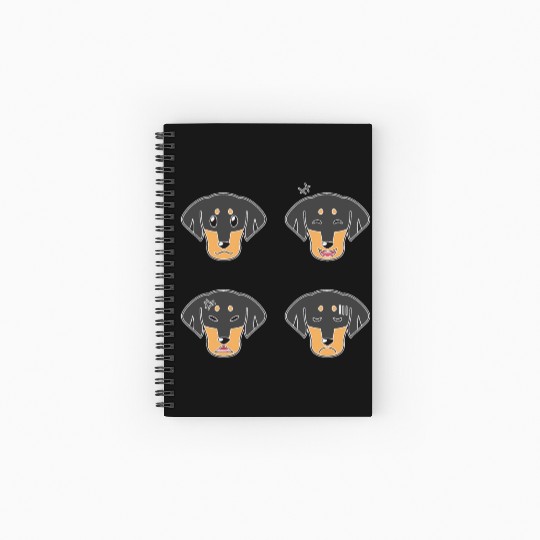 Funny Dachshund Dog Cartoon Faces Spiral Notebooks   Ruled Line