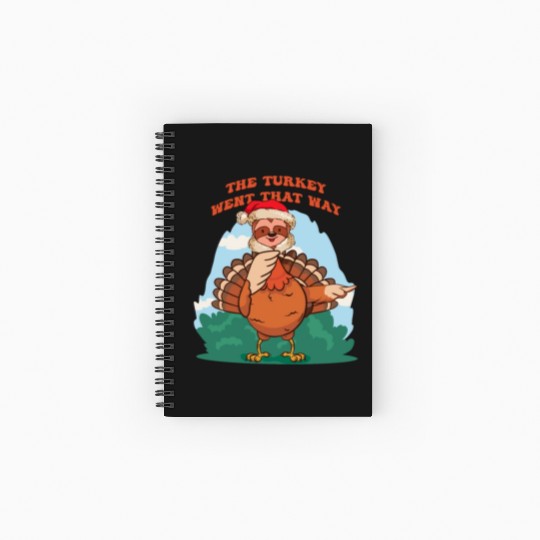 Thanksgiving Sloth Funny Fake Sloth the turkey Spiral Notebooks   Ruled Line