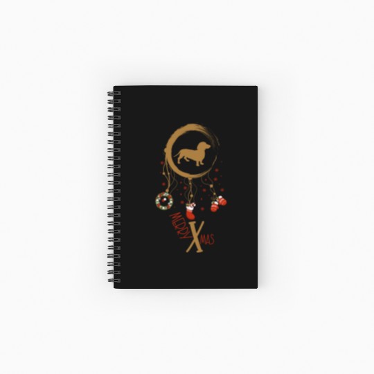 dog dreamcatcher Christmas Dachshund Spiral Notebooks   Ruled Line