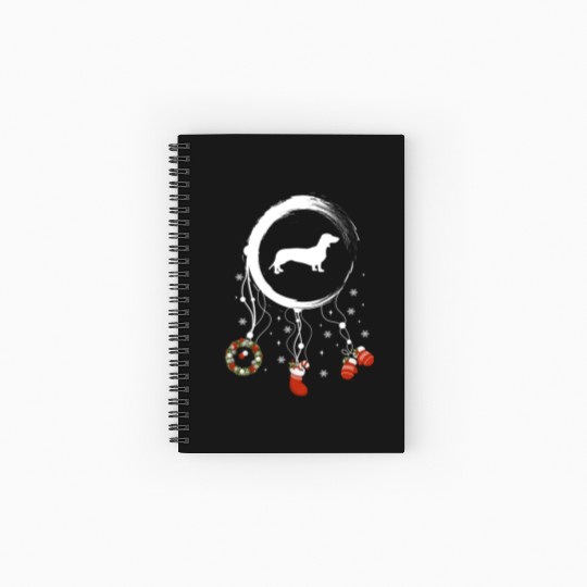 dog dreamcatcher Christmas Dachshund Spiral Notebooks   Ruled Line