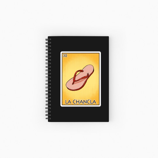La Chancla Flip Flop Card Mexican Lottery Card Spiral Notebooks   Ruled Line