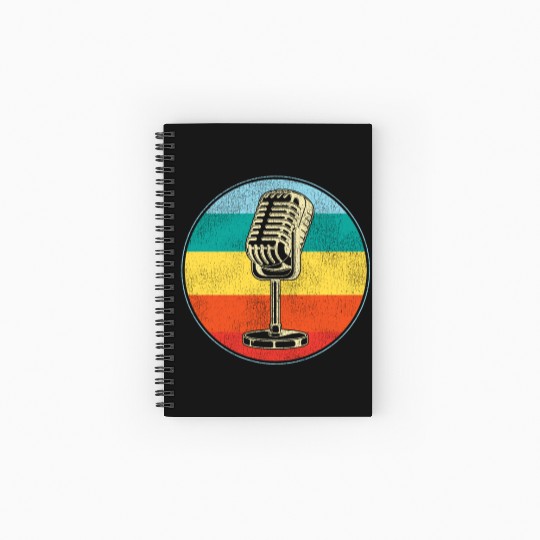 Karaoke Singer Microphone Vocalist Spiral Notebooks   Ruled Line