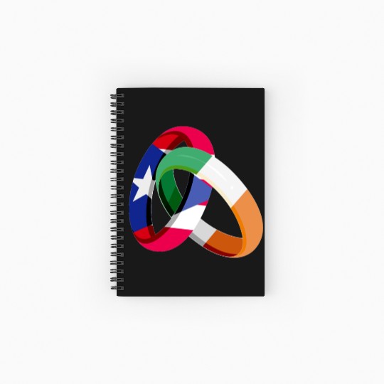 Puerto Rico Flag Ireland Ring Marriage Wedding Spiral Notebooks   Ruled Line