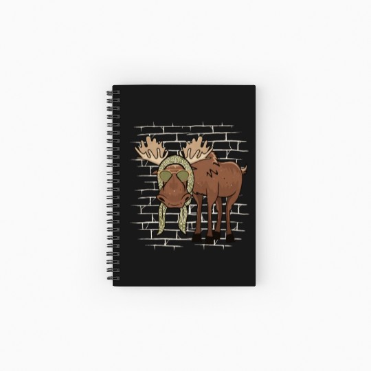 Moose Elk Sunglasses Scarf Spiral Notebooks   Ruled Line