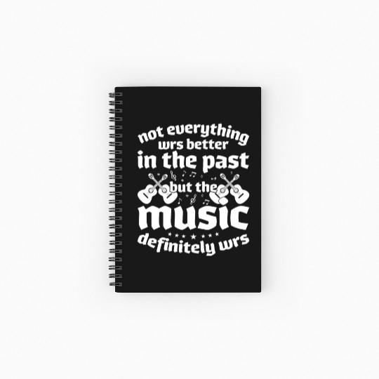 Retro Vintage 70s 80s Music Rock Guitar Spiral Notebooks   Ruled Line