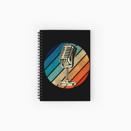 Karaoke Singer Microphone Vocalist Spiral Notebooks   Ruled Line