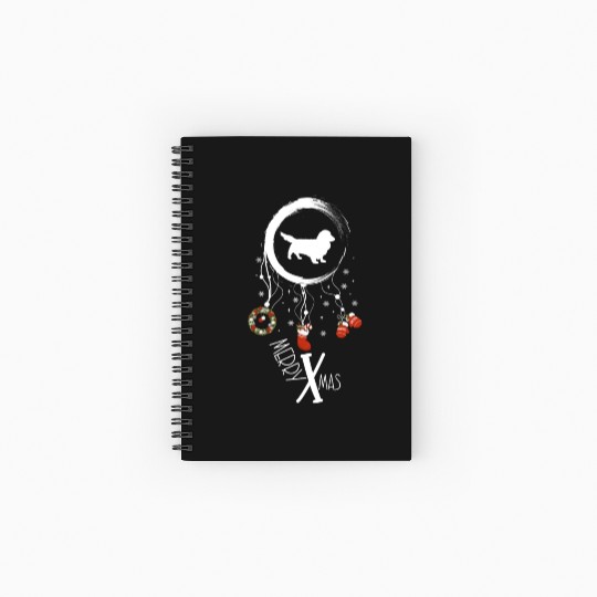 dog dreamcatcher Christmas Long haired Dachshund Spiral Notebooks   Ruled Line