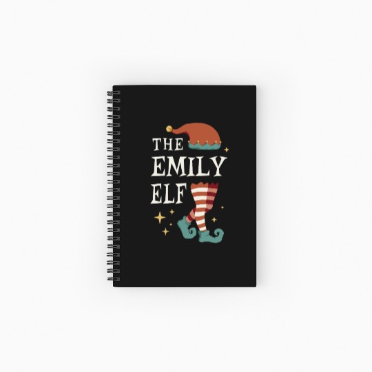 The Emily Elf - Christmas Pajama for Emily Spiral Notebooks   Ruled Line