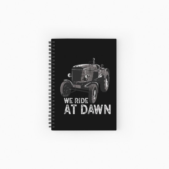 We Ride At Dawn Dad Lawn Mower Make Laugh Day Yard Spiral Notebooks   Ruled Line