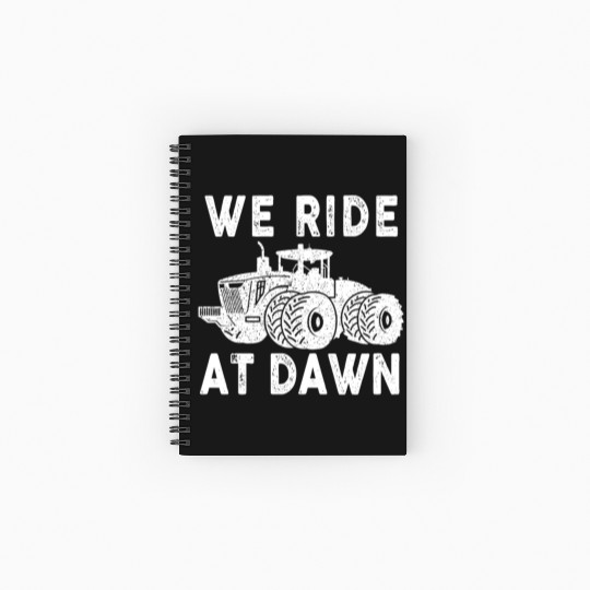 We Ride At Dawn Dad Lawn Mower Make Laugh Day Yard Spiral Notebooks   Ruled Line