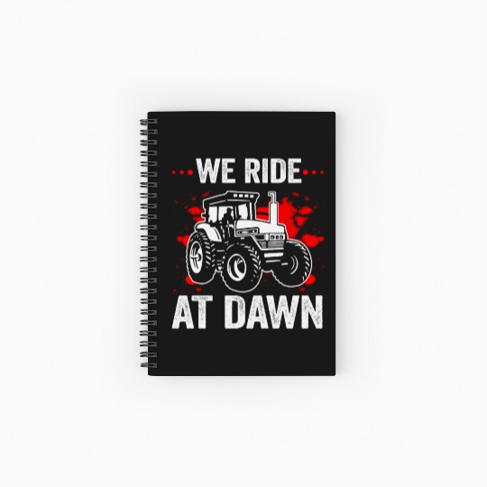 We Ride At Dawn Dad Lawn Mower Make Laugh Day Yard Spiral Notebooks   Ruled Line
