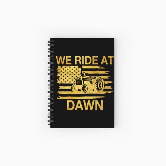 We Ride At Dawn Dad Lawn Mower Make Laugh Day Yard Spiral Notebooks   Ruled Line