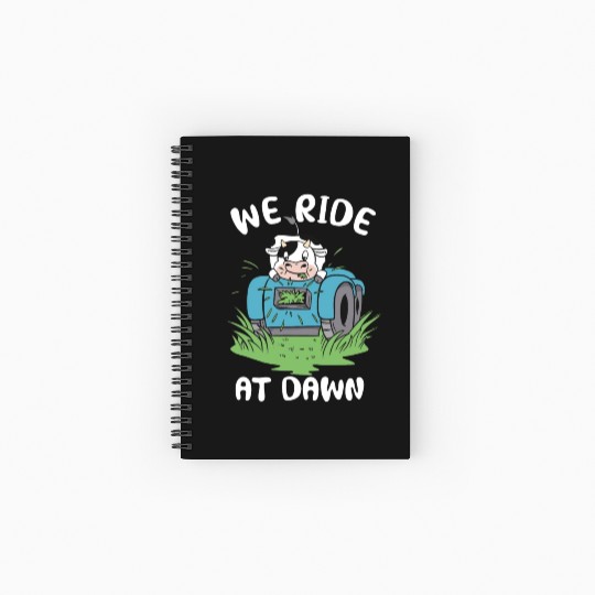 We Ride At Dawn Dad Lawn Mower Make Laugh Day Yard Spiral Notebooks   Ruled Line