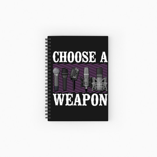 Karaoke Singer Microphone Vocalist Spiral Notebooks   Ruled Line