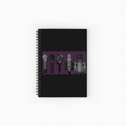 Karaoke Singer Microphone Vocalist Spiral Notebooks   Ruled Line