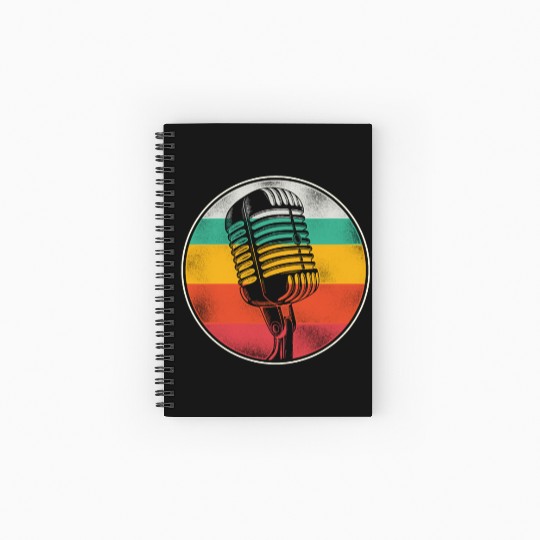 Karaoke Singer Microphone Vocalist Spiral Notebooks   Ruled Line