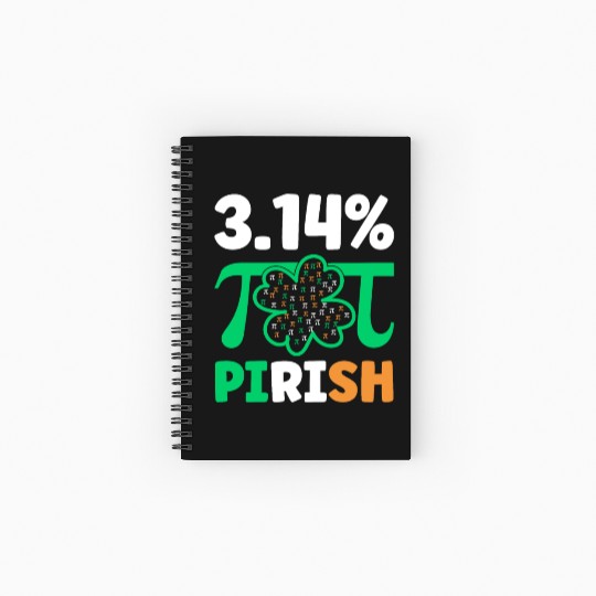 3.14% PIrish Funny St. Patricks Math Geek Pi Day Spiral Notebooks   Ruled Line