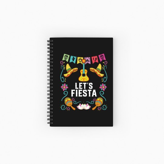 Let's Fiesta Cinco De Mayo Mexican Pride Mexico Spiral Notebooks   Ruled Line