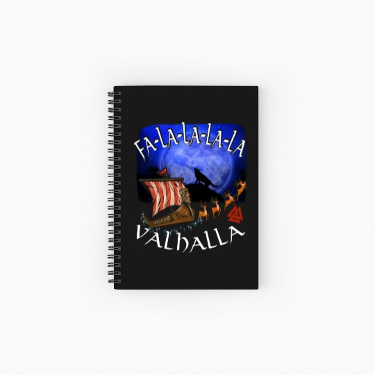 Fa La La La Valhalla Christmas Dragon Ship Vikings Spiral Notebooks   Ruled Line