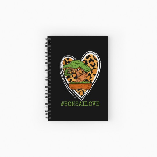 Bonsai Miniature Trees Love Japanese Leopard Heart Spiral Notebooks   Ruled Line