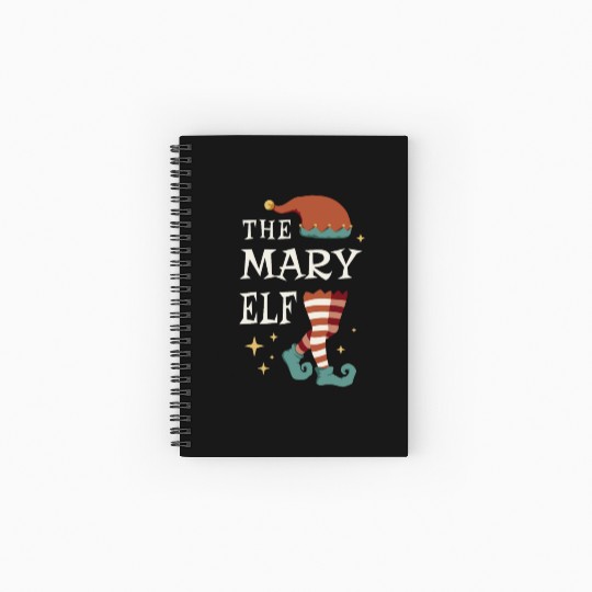 The Mary Elf - Christmas Pajama for Mary Spiral Notebooks   Ruled Line